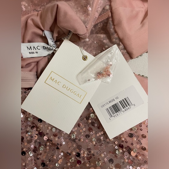 NWT Mac Duggal Embellished Plunged Neck Sleeveless Trumpet Gown Rose Size 10 - Picture 11 of 12